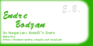 endre bodzan business card